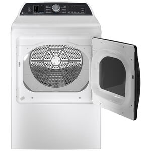 GE Profile 27 in. 7.4 cu. ft. Smart Electric Dryer with Aluminized Alloy Drum, Sensor Dry, Sanitize & Steam Cycle - White, White, hires