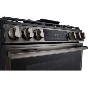 LG 30 in. 6.3 cu. ft. Smart Air-Fry True European Convection Slide-In Gas Range with 5 Sealed Burners & Griddle - Black Stainless Steel, , hires
