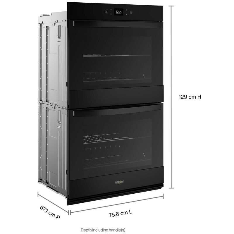 Whirlpool 30 in. 10 cu. ft. Smart Top Control Electric Double Wall Oven with Standard Convection - Black, Black, hires