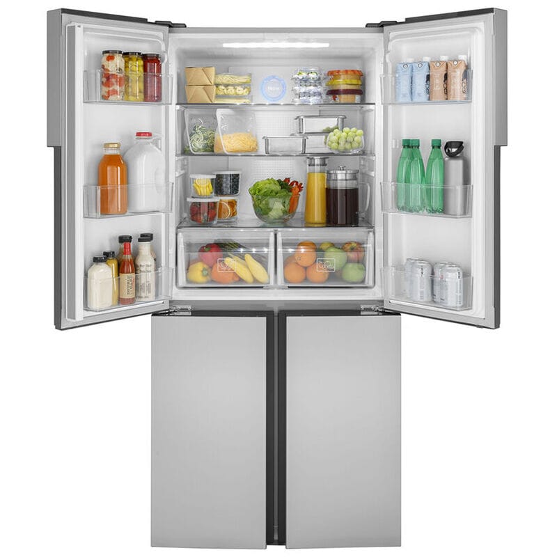 Haier 33 in. 16.8 cu. ft. Counter Depth 4-Door French Door Refrigerator - Stainless Steel, , hires