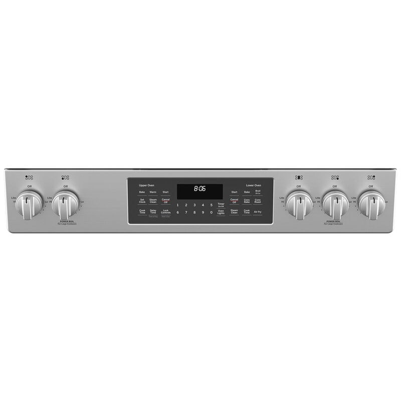 GE 30 in. 6.7 cu. ft. Air Fry True European Convection Double Oven Slide-In Gas Range with 5 Sealed Burners & Griddle - Stainless Steel, , hires