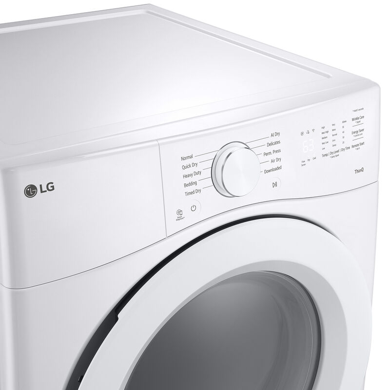 LG 27 in. 7.4 cu. ft. Smart Stackable Gas Dryer with Sensor Dry & AI Dry - White, , hires