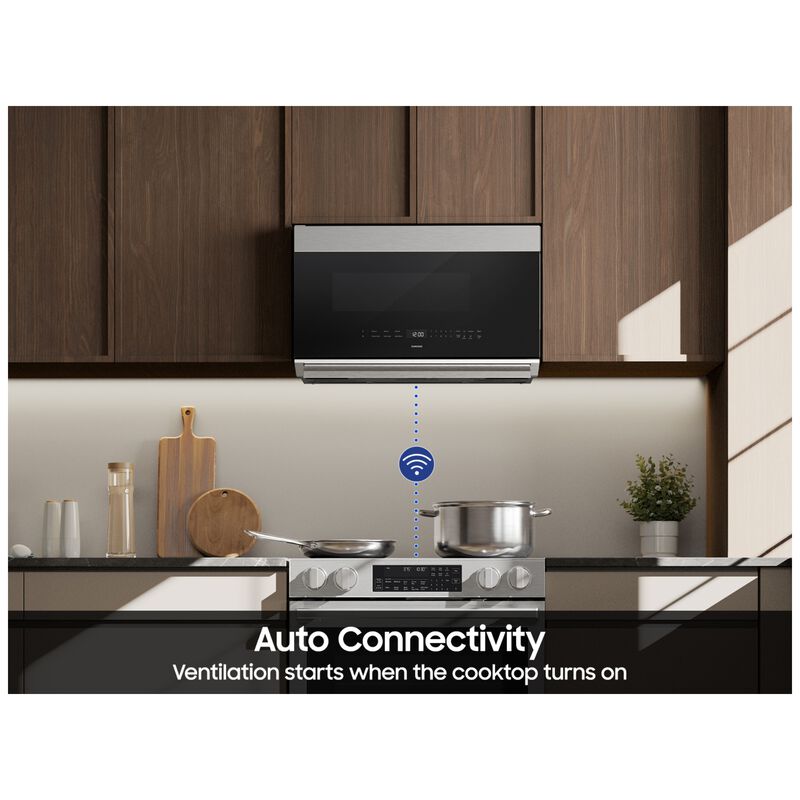 Samsung 30 in. 2.1 cu. ft. 1000W Smart Over-the-Range Microwave with 500 CFM & Sensor Cooking - Stainless Steel, , hires