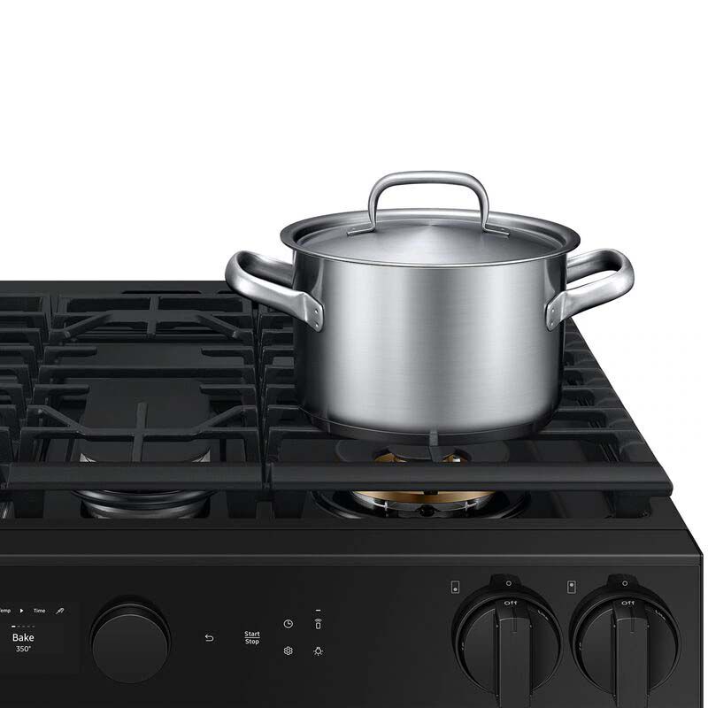 Samsung Bespoke 30 in. 6 cu. ft. Smart Air Fry True European Convection Slide-In Gas Range with 5 Sealed Burners & Griddle - White Glass, White Glass, hires