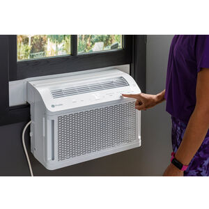 GE Profile Clearview 8,300 BTU Smart Saddle Window Air Conditioner with 3 Fan Speeds, Sleep Mode & Remote Control - White, , hires