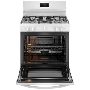 Frigidaire 30 in. 5.1 cu. ft. Oven Freestanding Natural Gas Range with 5 Sealed Burners - White, White, hires