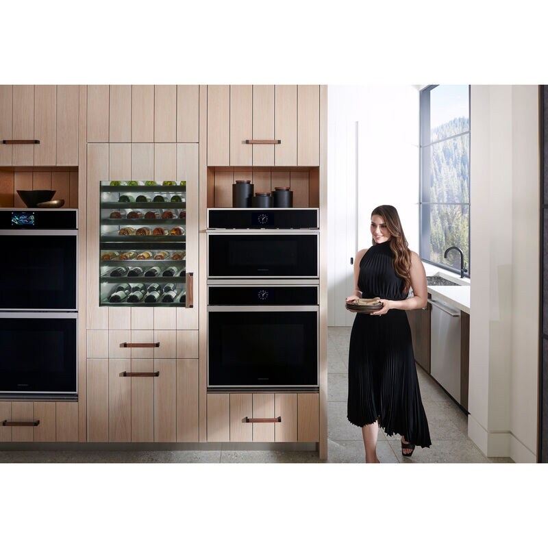 Monogram Minimalist Series 30 in. 10 cu. ft. Smart Top Control SpeedElectric Double Wall Oven with True European Convection - Stainless Steel, , hires