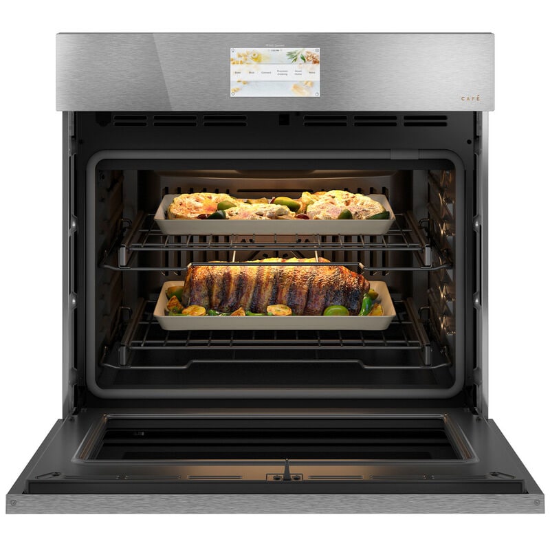 Cafe Minimal Series 30 in. 5 cu. ft. Smart Electric Single Wall Oven with True European Convection - Platinum Glass, Platinum Glass, hires