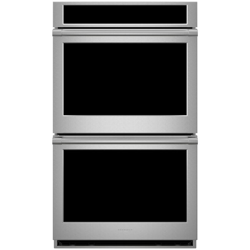 Monogram Statement Series 30 in. 10 cu. ft. Smart Top Control SpeedElectric Double Wall Oven with True European Convection - Stainless Steel, , hires