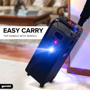 Gemini 360 Portable Bluetooth Speaker with LED Party Lighting - Black, , hires