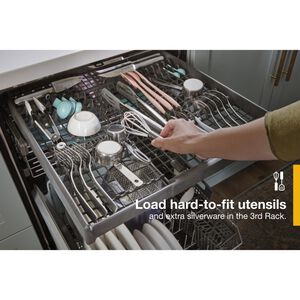 Whirlpool 24 in. Top Control Dishwasher with 47 dBa Sound Level, 3rd-Rack & Pocket - Biscuit, , hires