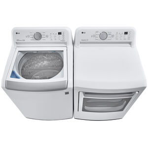 LG 27 in. 7.3 cu. ft. Gas Dryer with Sensor Dry Technology - White, White, hires