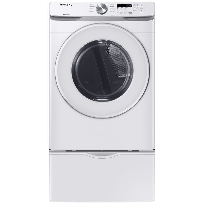 Samsung 27 in. 7.5 cu. ft. Stackable Gas Dryer with Sanitize Cycle & Sensor Dry - White, White, hires
