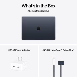 Apple MacBook Air (2025) 15.3 in. Notebook with Apple Intelligence, Apple M4 10-Core CPU, 10-Core GPU, 24 GB RAM, 512 GB SSD, up to 18 Hrs. of Battery Life & Mac OS - Midnight, , hires