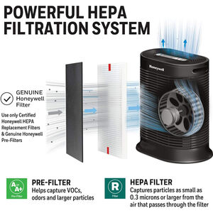 Honeywell True HEPA Air Purifier with Allergen Remover - Black, , hires