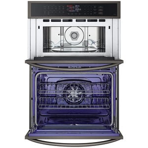 LG 30 in. 6.4 cu. ft. Electric Smart Oven/Microwave Combo Wall Oven with Standard Convection & Self Clean - PrintProof Black Stainless Steel, , hires