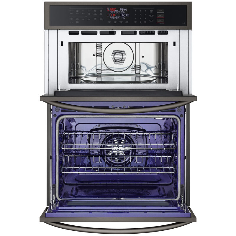 LG 30 in. 6.4 cu. ft. Electric Smart Oven/Microwave Combo Wall Oven with Standard Convection & Self Clean - PrintProof Black Stainless Steel, , hires