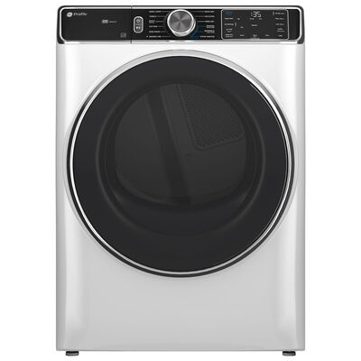 GE Profile 28 in. 7.8 cu. ft. Smart Stackable Gas Dryer with Sensor Dry, Sanitize & Steam Cycle - White | PFD87GSSVWW