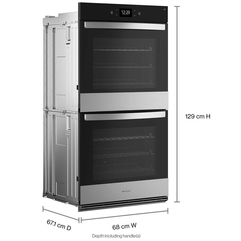 Whirlpool 27 in. 8.6 cu. ft. Smart Top Control Electric Double Wall Oven with True European Convection - Fingerprint Resistant Stainless, , hires