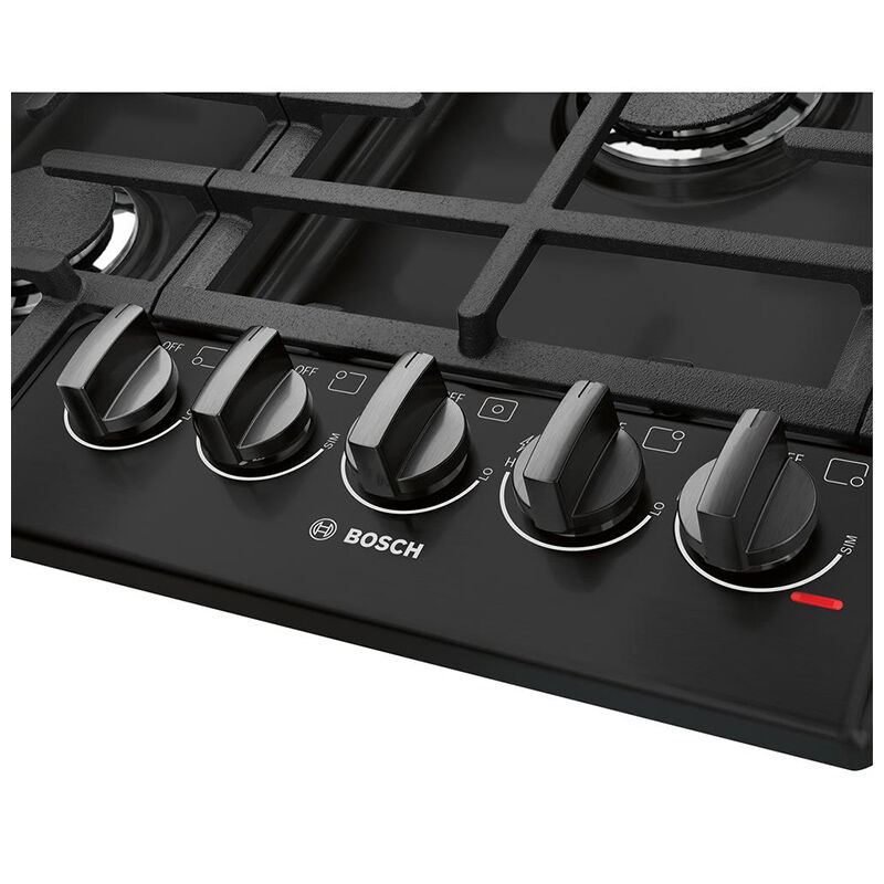Bosch 800 Series 36 in. 5-Burner Natural Gas Cooktop with Simmer Burner & Power Burner - Black, , hires