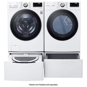 LG 27 in. 7.4 cu. ft. Smart Stackable Round-Door Gas Dryer with Tempered Glass, Built-In Intelligence, Sensor Dry, Turbo Steam, Sanitize & Steam Cycle - White, White, hires