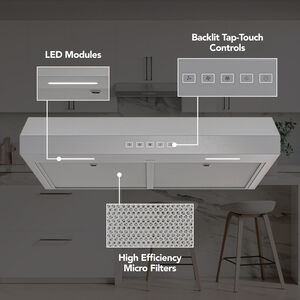 Broan Glacier GLA2 Series 36 in. Convertible Standard Style Range Hood with 350 CFM, 3 Fan Speeds & 2 LED Lights - Stainless Steel, , hires