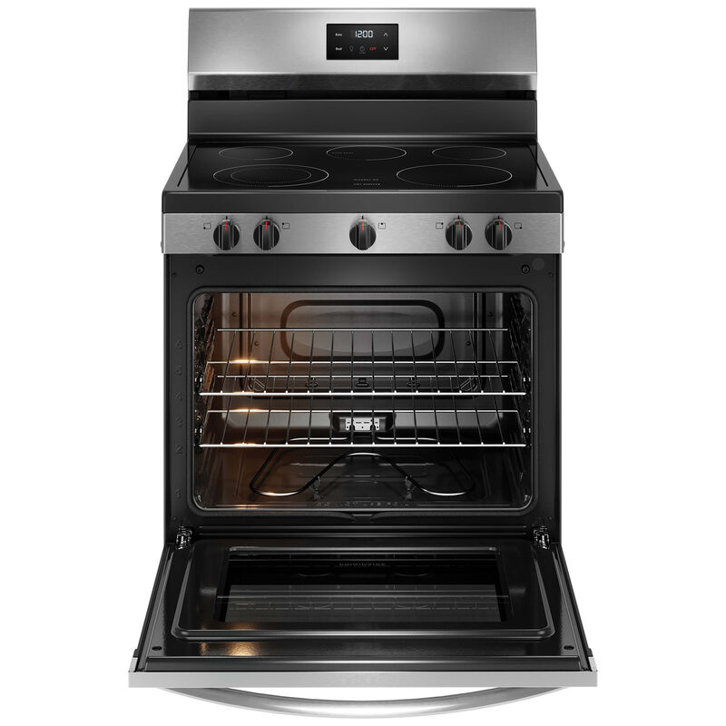 Frigidaire 30 in. 5.3 cu. ft. Oven Freestanding Electric Range with 5 Smoothtop Burners - Stainless Steel, Stainless Steel, hires