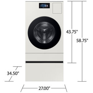 Samsung Bespoke AI Laundry Combo Pedestal with Storage Drawer - Ivory, Ivory, hires