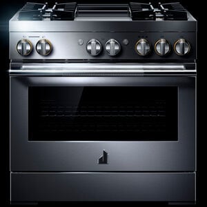 JennAir Rise Series 36 in. 5.1 cu. ft. Smart True European Convection Steam Dual Fuel Range with 4 Sealed Burners & Griddle - Stainless Steel, , hires