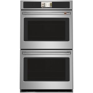 Cafe Professional Series 30 in. 10.0 cu. ft. Smart Top Control Electric Double Wall Oven with True European Convection with French Doors - Stainless Steel, , hires