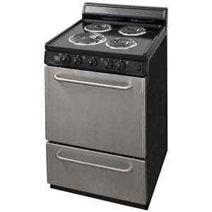 Premier 24 in. 3 cu. ft. Electric Range with Coil Burners - Stainless Steel, , hires