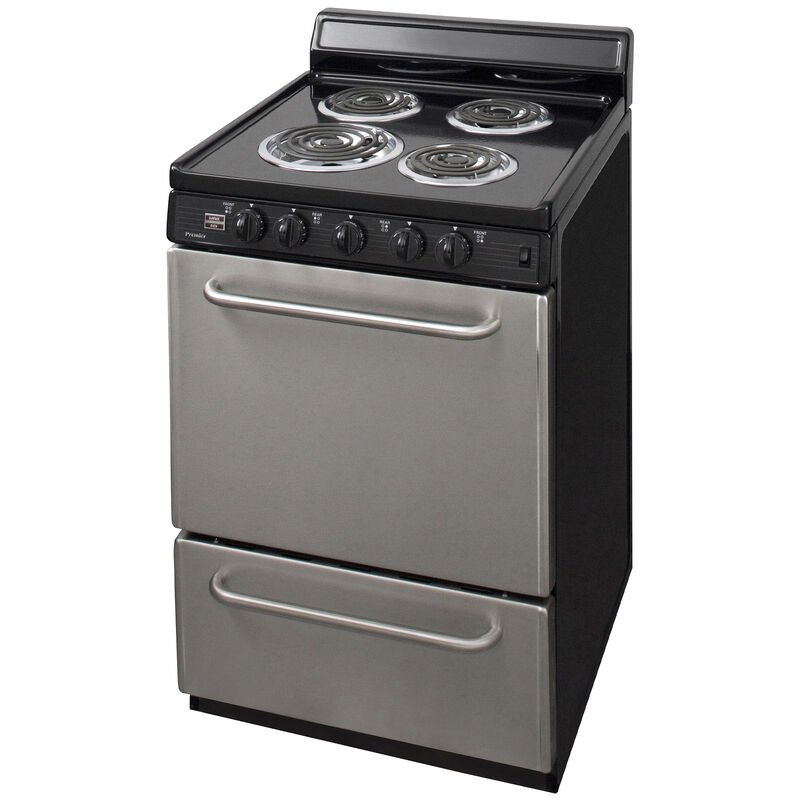 Premier 24 in. 3 cu. ft. Electric Range with Coil Burners - Stainless Steel, , hires