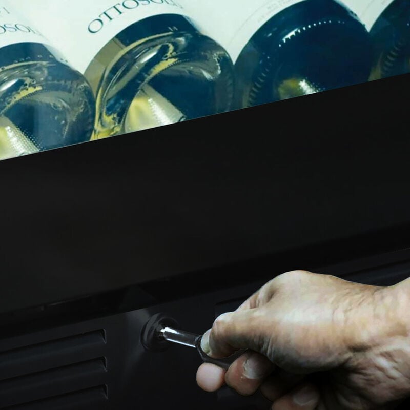 XO 15 in. Built-In/Freestanding 3.3 cu. ft. Compact Beverage Center with Pull-Out Shelves & Digital Control - Black Stainless Steel, , hires