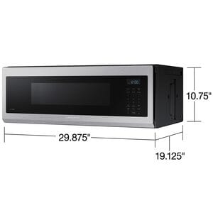 Samsung 30 in. 1.1 cu. ft. 1100W Low Profile Smart Over-the-Range Microwave with 400 CFM - Stainless Steel, Stainless Steel, hires