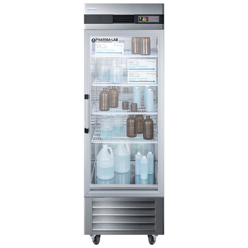 Summit 28 in. 23.0 cu. ft. Left-Hinged Freezerless Refrigerator for Pharmacy Use - Stainless Steel, , hires