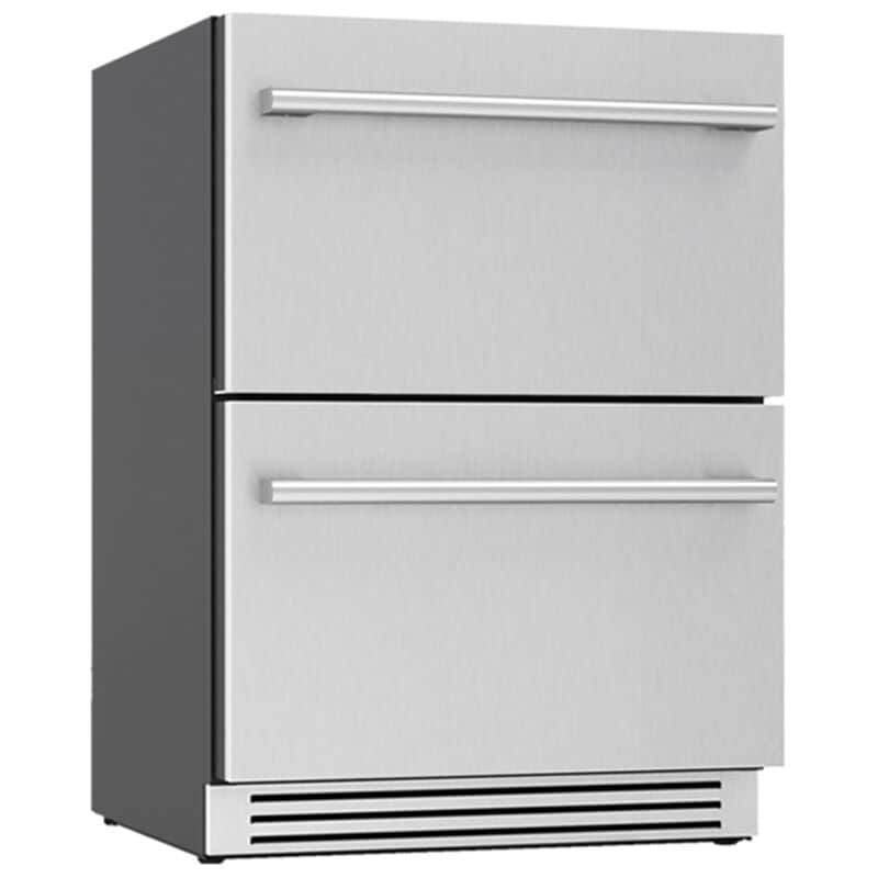 Zephyr Presrv Series 24 in. 3.9 cu. ft. Double Refrigerator & Freezer Drawers - Stainless Steel, , hires