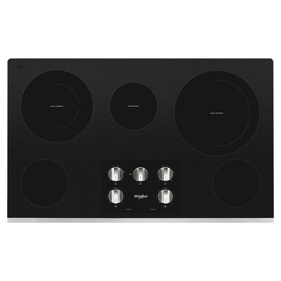 Whirlpool 36 in. 5-Burner Electric Cooktop - Stainless Steel | WCE77US6HS
