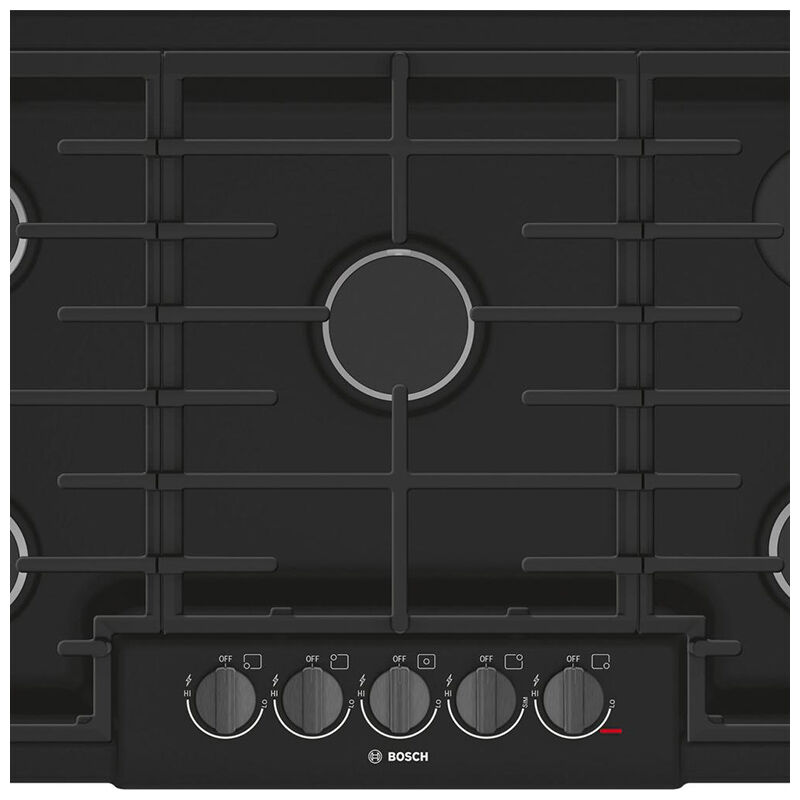 Bosch 800 Series 36 in. 5-Burner Natural Gas Cooktop with Simmer Burner & Power Burner - Black, , hires