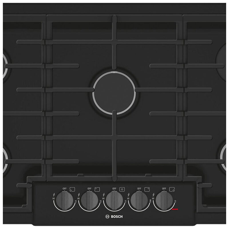 Bosch 800 Series 36" Gas Cooktop with 5 Sealed Burners - Black, , hires