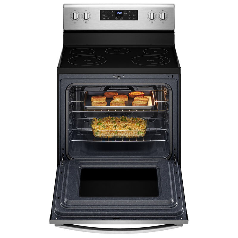 Whirlpool 30 in. 5.3 cu. ft. Air Fry Standard Convection Electric Range with Radiant Burners - Stainless Steel, , hires