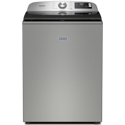 Maytag 27 in. 5.2 cu. ft. Smart Top Load Washer with Agitator & Extra Power - Classic SIlver | MTW6205RR