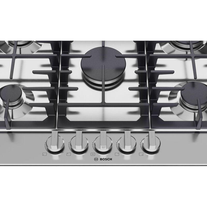 Bosch 300 Series 30 in. 5-Burner Natural Gas Cooktop with Simmer Burner & Power Burner - Stainless Steel, , hires