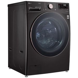 LG 27 in. 4.5 cu. ft. Smart Stackable Front Load Washer with Sanitize & Steam Wash Cycle - Black Steel, Black Steel, hires