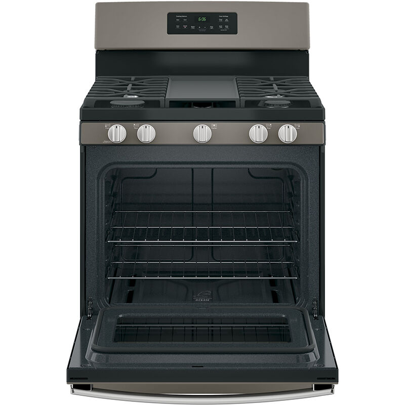 GE 30 in. 5 cu. ft. Gas Range with 5 Sealed Burners & Griddle - Slate, Slate, hires