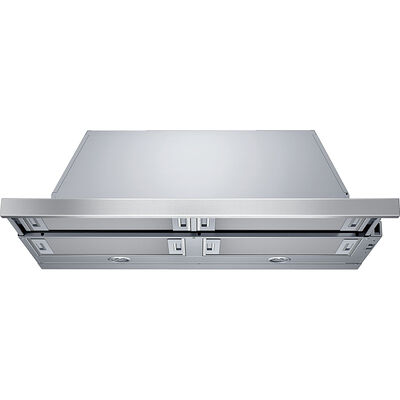 Bosch 500 Series 36 in. Slide-Out Style Range Hood with 3 Speed Settings, 500 CFM, Convertible Venting & 2 Halogen Lights - Stainless Steel | HUI56551UC