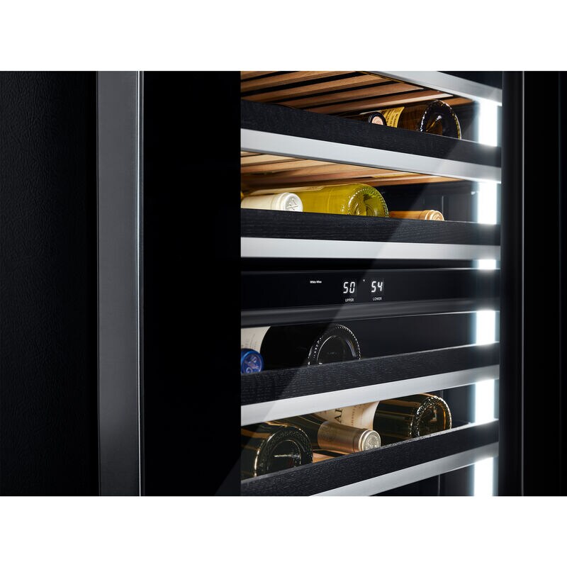JennAir Noir 24 in. Undercounter Wine Cooler with Wood Racks, Dual Temperature Zones & 45 Bottle Capacity - Black, , hires