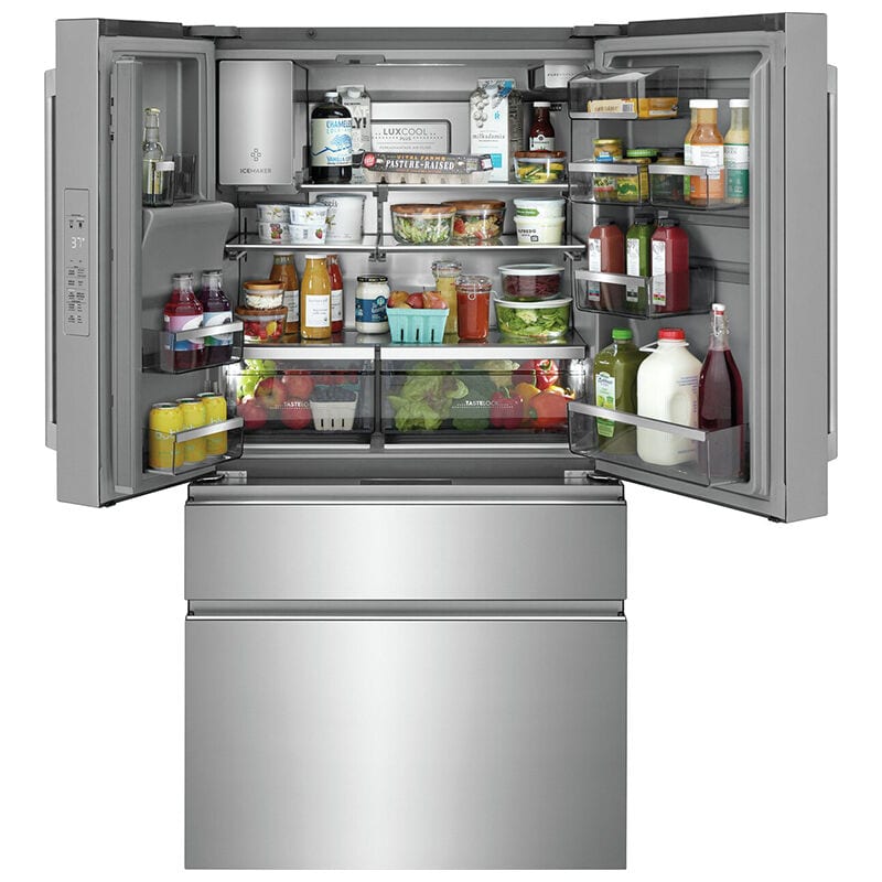 Electrolux 36 in. 21.4 cu. ft. Counter Depth 4-Door French Door Refrigerator with Ice & Water Dispenser - Stainless Steel, , hires