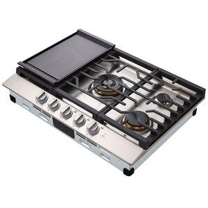 LG Signature 30 in. 5-Burner Smart Natural Gas Cooktop with EasyClean, Simmer Burner & Power Burner - Stainless Steel, , hires