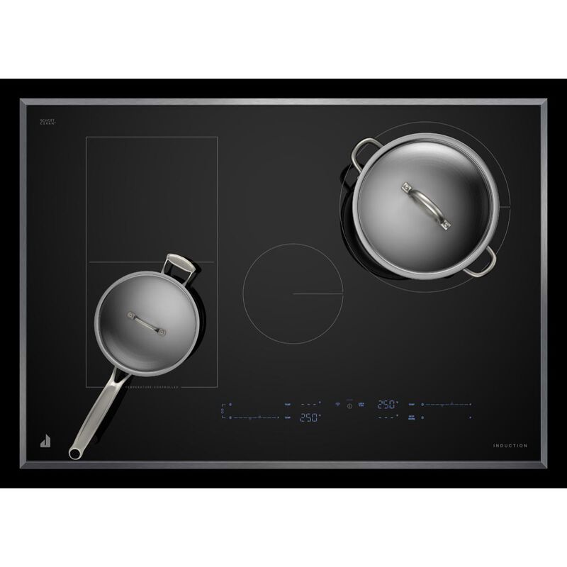 JennAir Lustre Stainless 30 in. 4-Burner Smart Induction Cooktop with Simmer Burner & Power Burner - Black with Stainless Steel, , hires