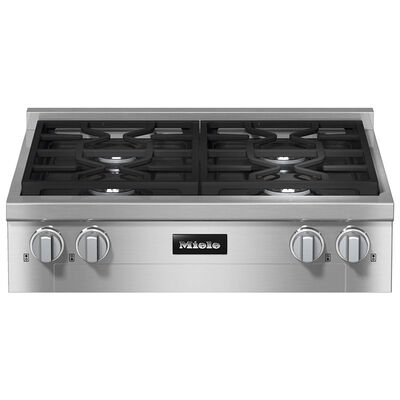 Miele Professional Series 30 in. 4-Burner LP Gas Rangetop with Simmer & Power - Stainless Steel | KMR1124-3LP